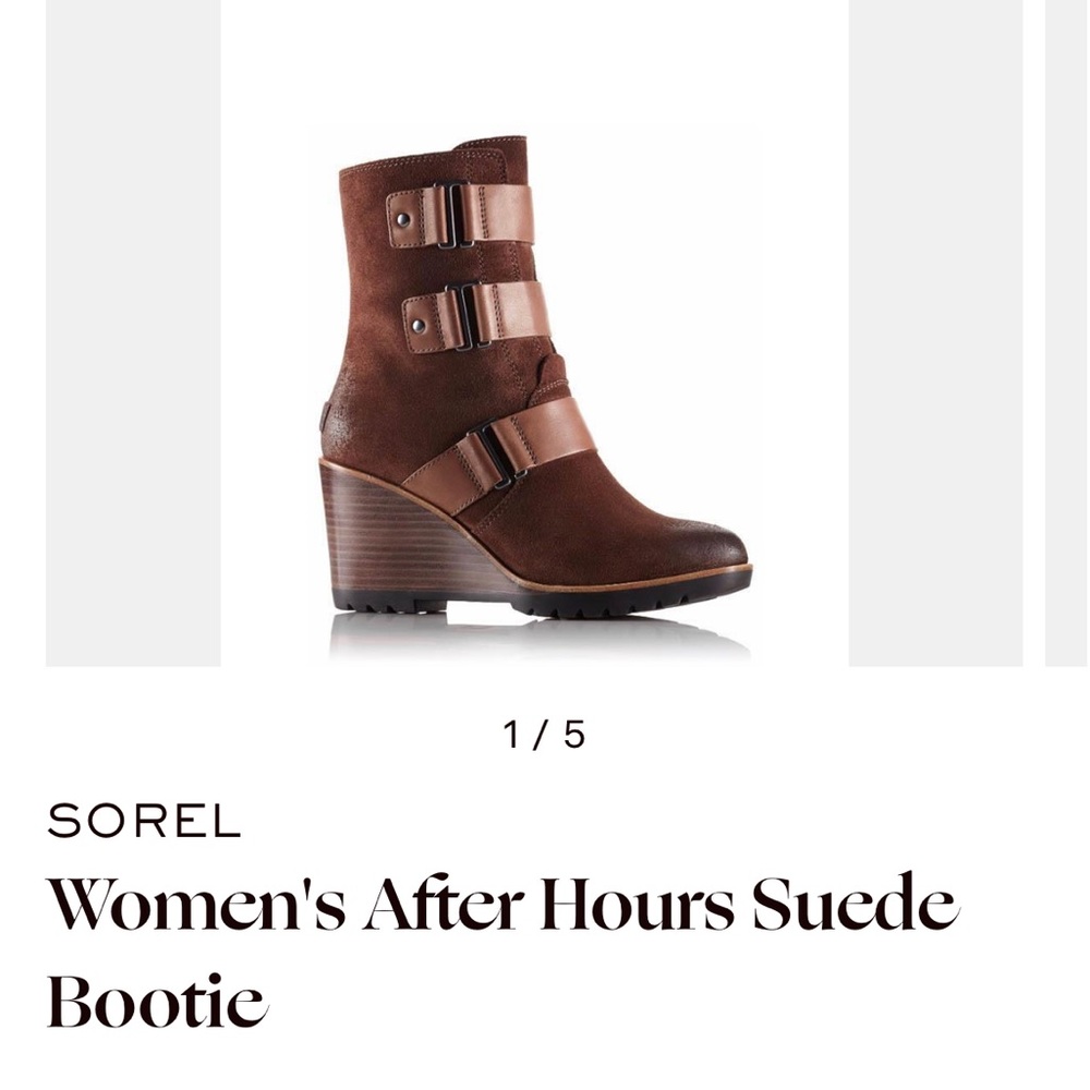 Sorel after hours suede booties
